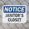 Signmission Janitor's Closet, 14 in W x Rectangle, Plastic OS-2PACK-NS-P-1014-L-13758 - alternate 6